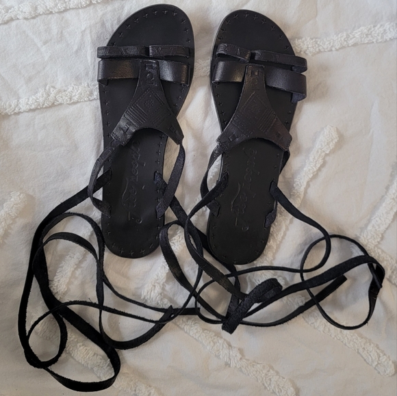 FREE PEOPLE OLIVEIRA WRAP Sandal Black ⚫️ Size 38/8 - Picture 3 of 8